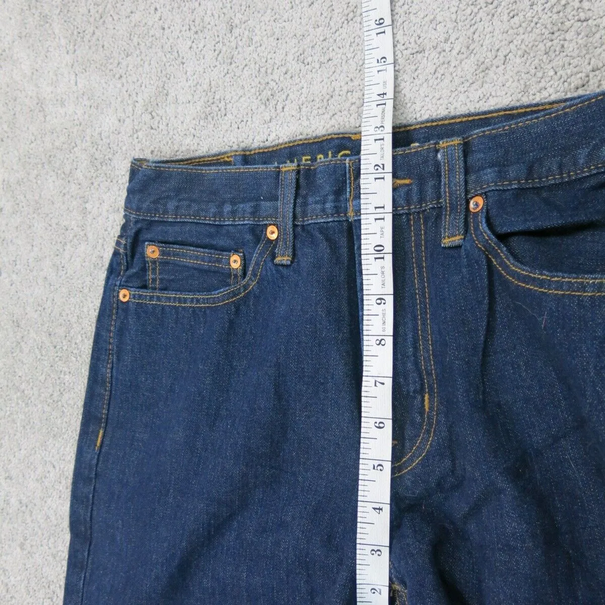 American Eagle Mens Straight Leg Jeans High Rise 100% Cotton Blue Size W31XL32