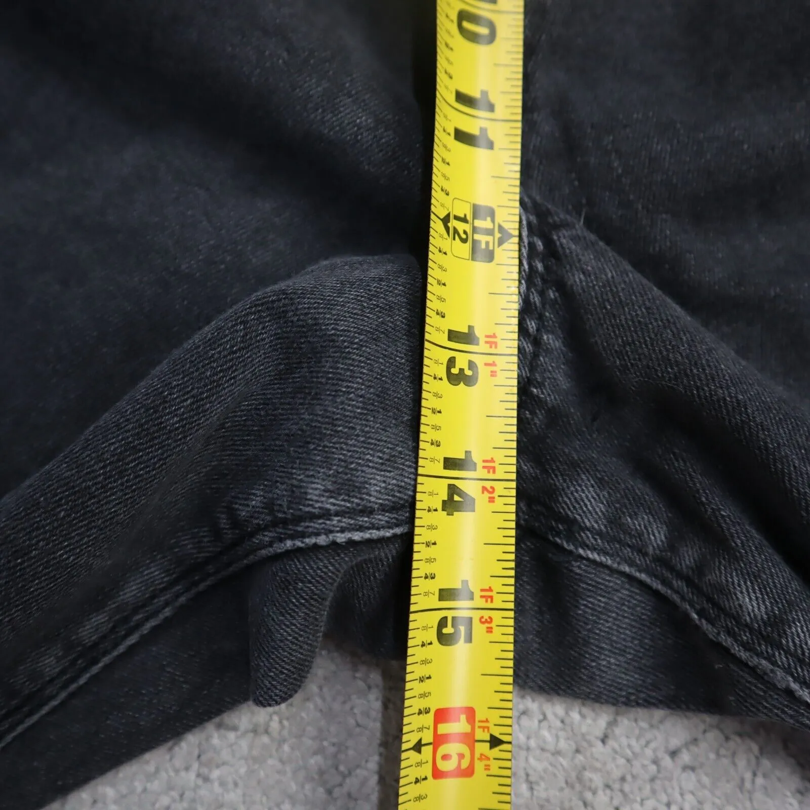 American Eagle Womens Straight Leg Jeans Stretch High Rise Black Size 14 Regular