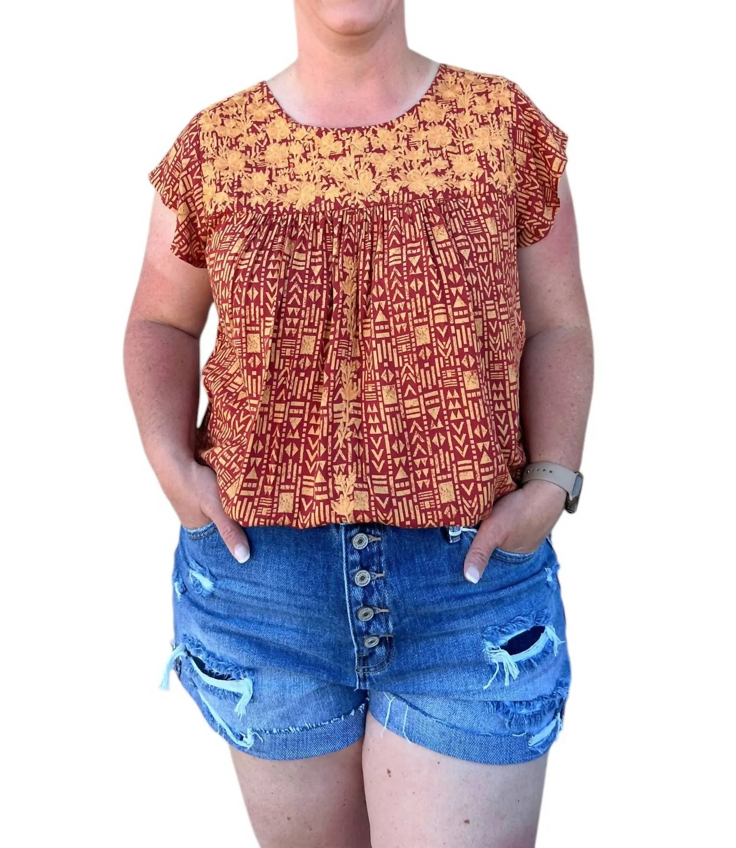 Andree By Unit - FLUTTER WOVEN TOP