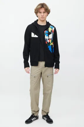 Black Zip Up Monster Hoodie
