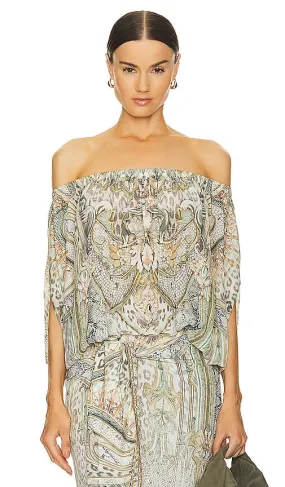 Camilla Off The Shoulder Top in Sage