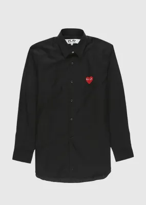 CDG PLAY: WOVEN SHIRT [BLACK]