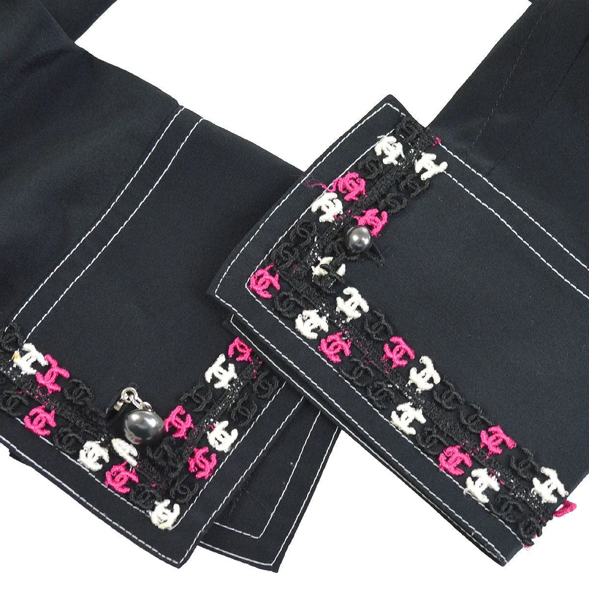 Chanel 2004 Fall CC embroidered slim-fit shirt #36