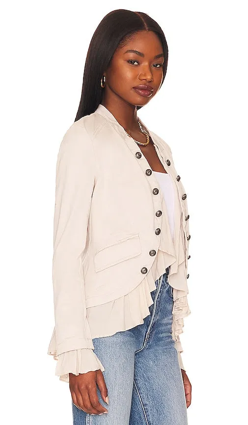 Free People Ruffles Romance Jacket in Neutral