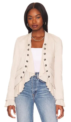 Free People Ruffles Romance Jacket in Neutral