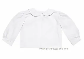 Funtasia Too Girls White Blouse with Peter Pan Collar - Long Sleeves / White Piping