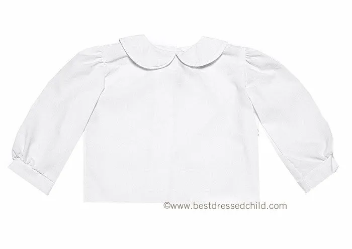 Funtasia Too Girls White Blouse with Peter Pan Collar - Long Sleeves / White Piping