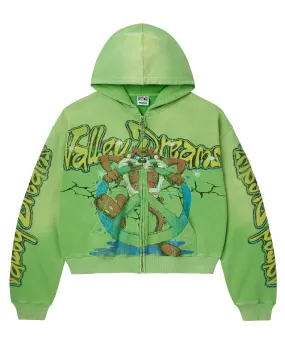GREEN TAZ ZIP UP HOODIE