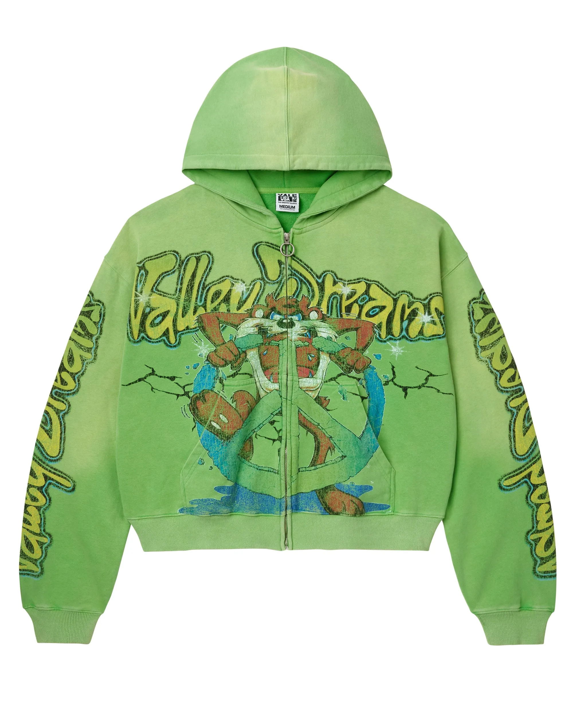 GREEN TAZ ZIP UP HOODIE