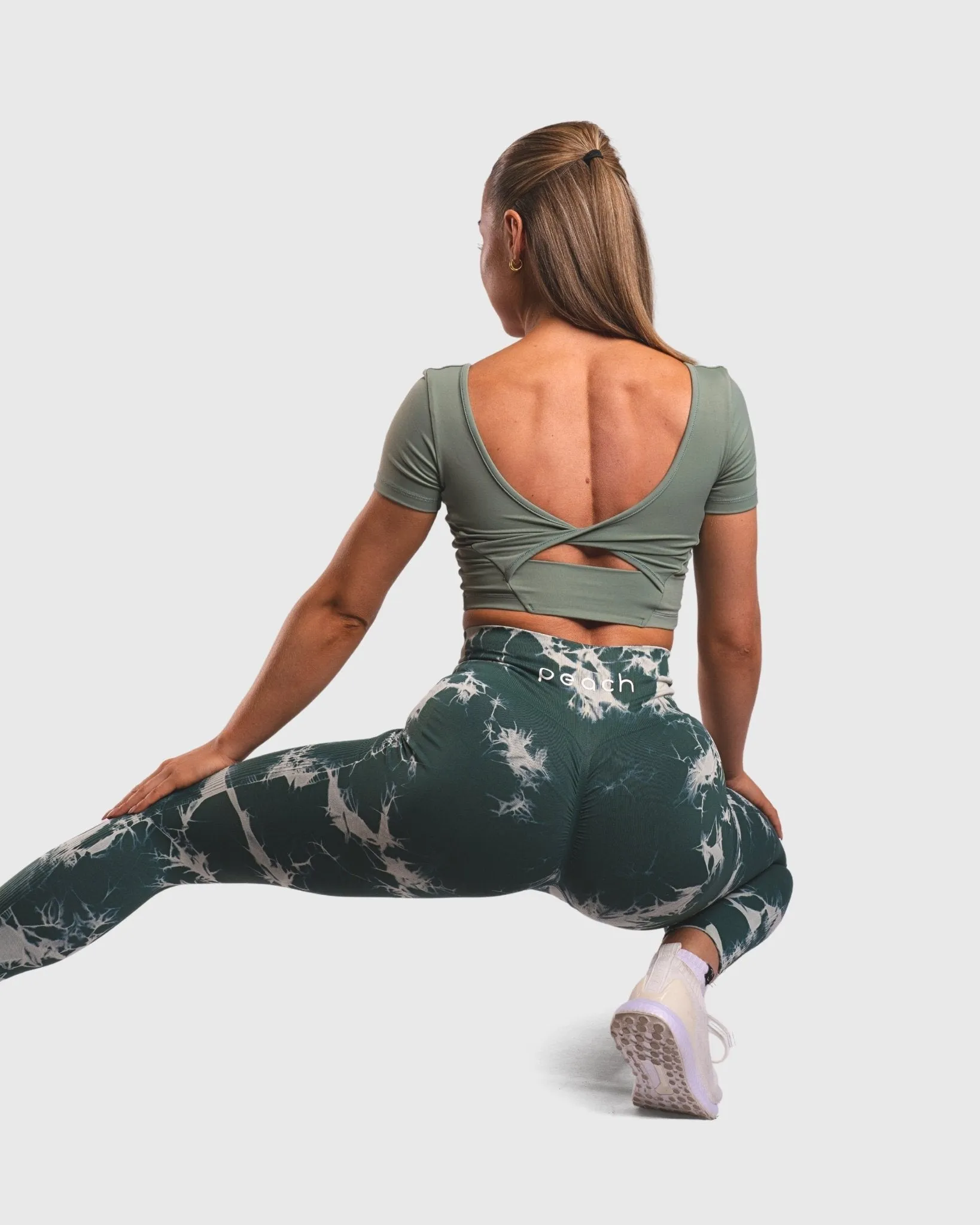 Hunter Green Tie-dye V.2 Mid Waist Tights