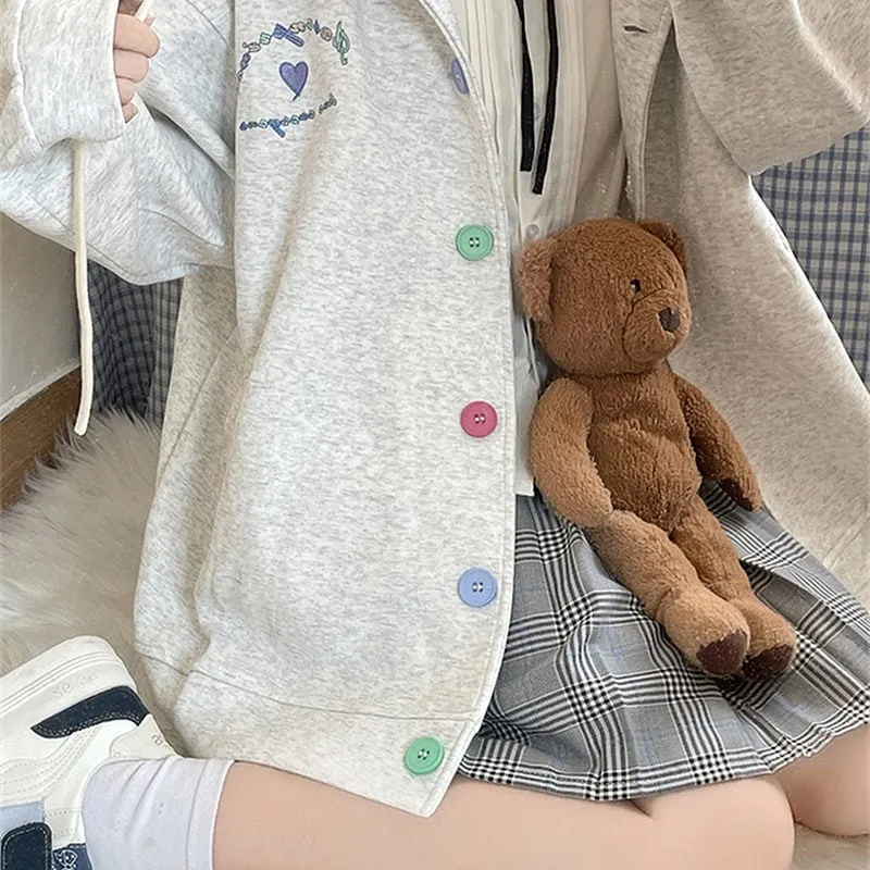 Japanese Mori Girl Style Candy-Colored Embroidered Jacket
