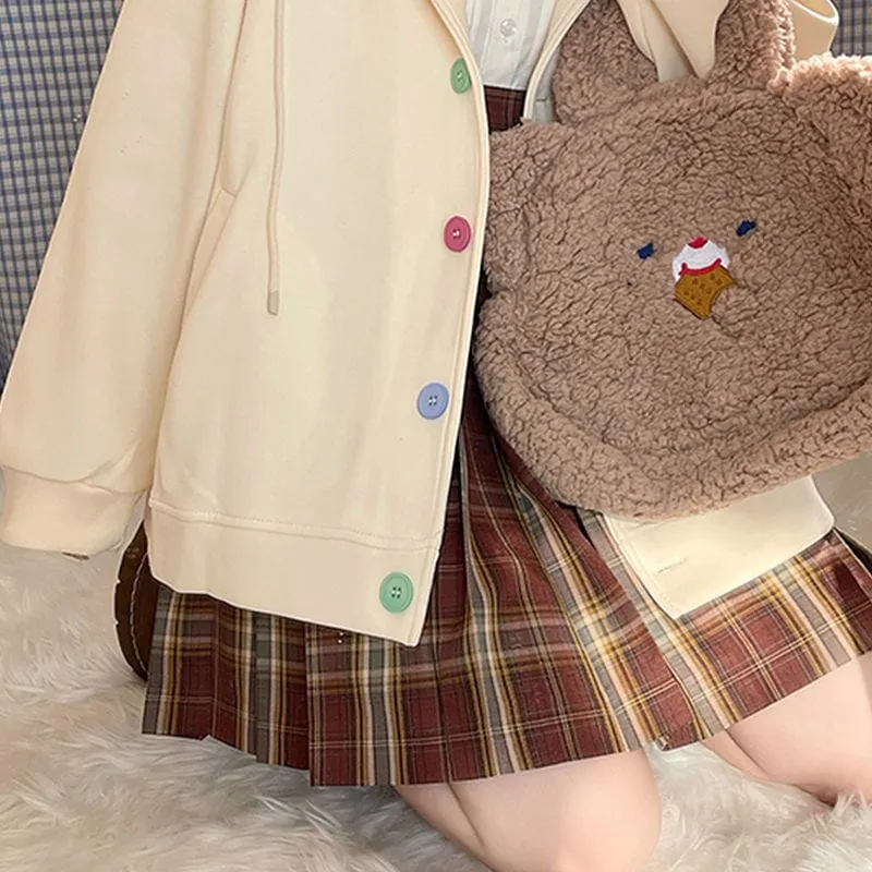 Japanese Mori Girl Style Candy-Colored Embroidered Jacket