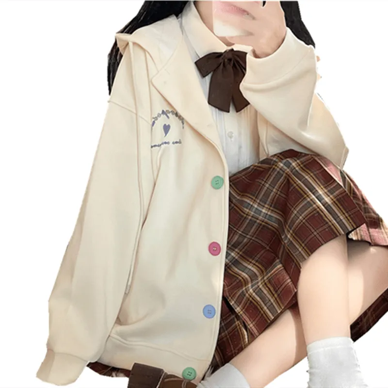 Japanese Mori Girl Style Candy-Colored Embroidered Jacket