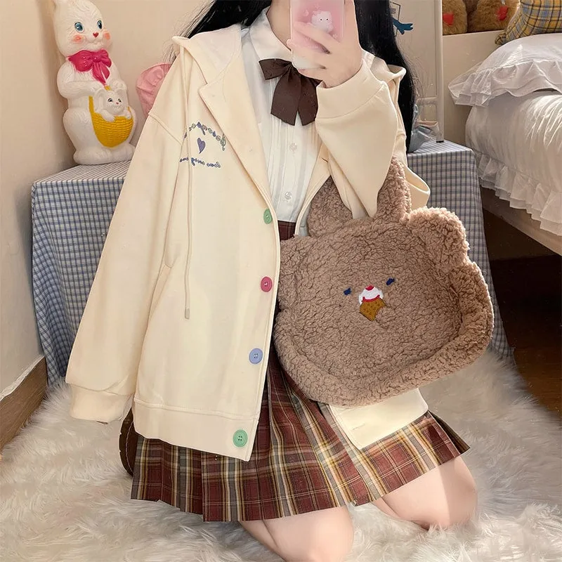 Japanese Mori Girl Style Candy-Colored Embroidered Jacket
