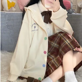 Japanese Mori Girl Style Candy-Colored Embroidered Jacket