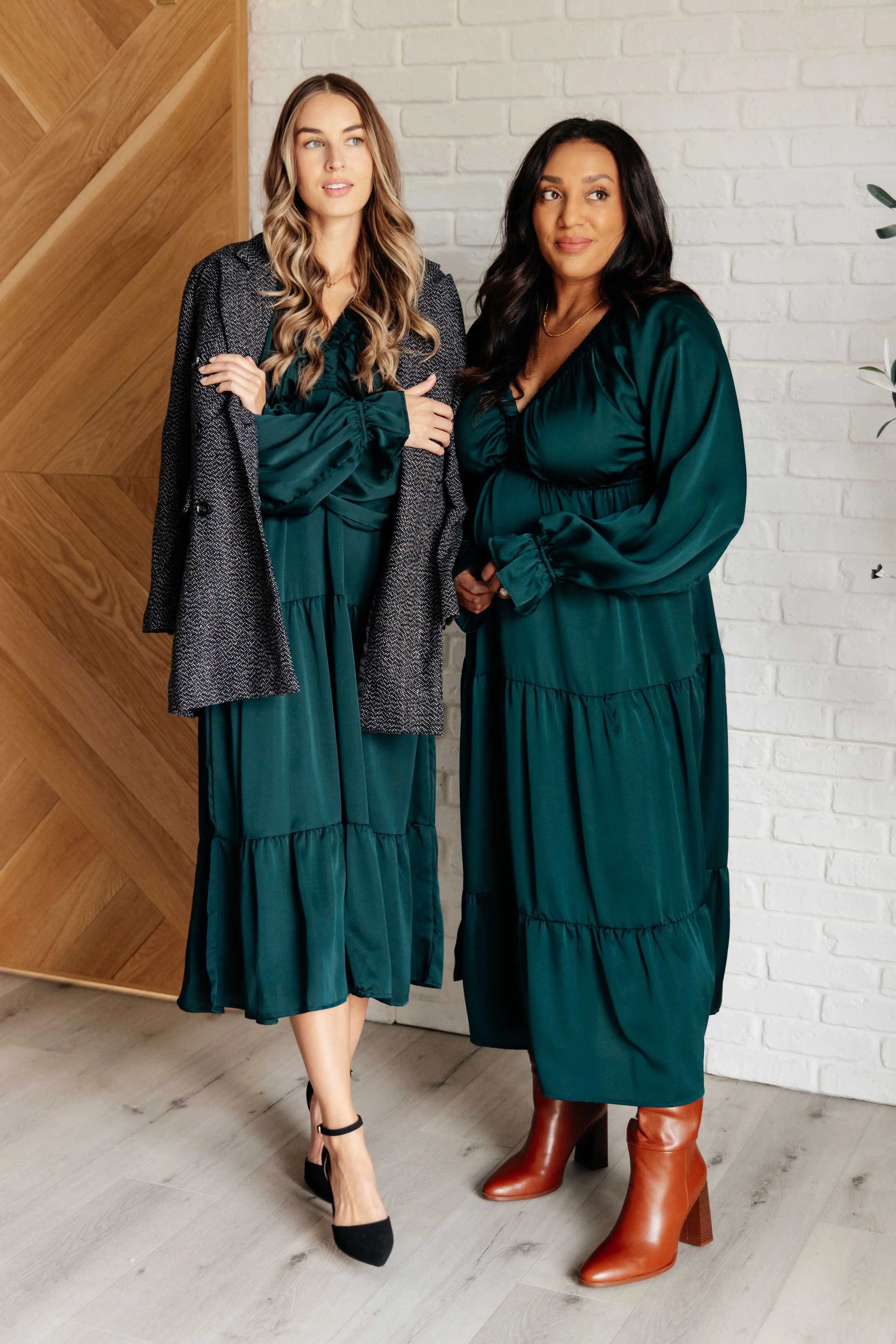 Lillianna Dress in Hunter Green