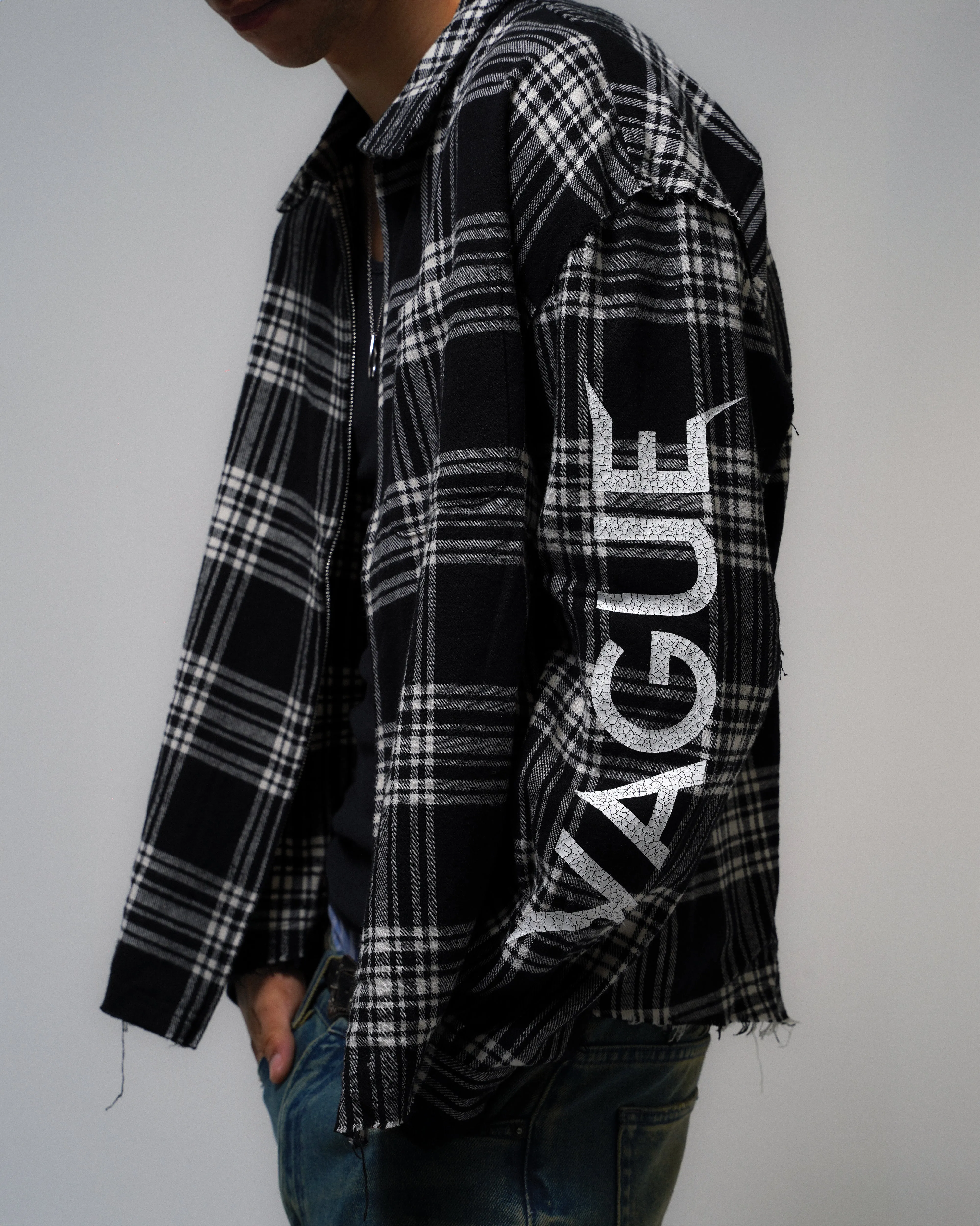 LOGO ZIP FLANNEL [BLACK]