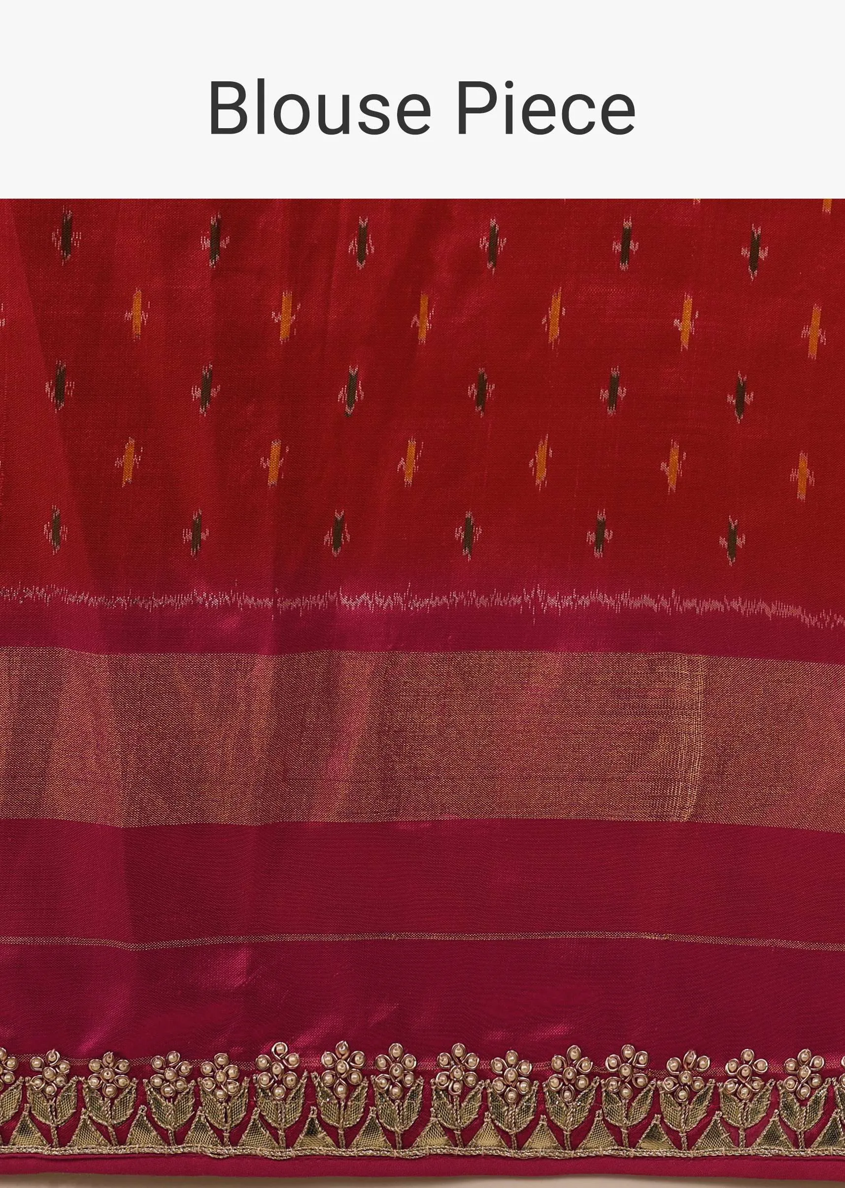 Marigold Orange Saree In Pure Silk With Golden Haze Yellow Handloom Patola Ikat Weave