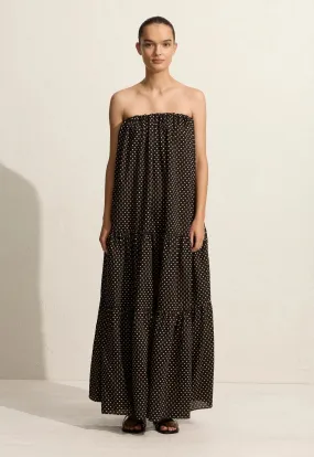 Matteau Voluminous Strapless Tiered Dress - Polka Dot