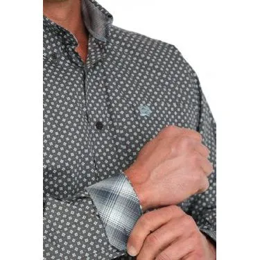Men's Cinch Geometric Print Button-Down Western Shirt MTW1105894