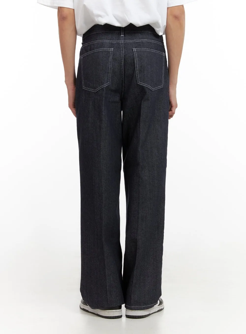 Men's Pintuck Straight Leg Jeans IL404