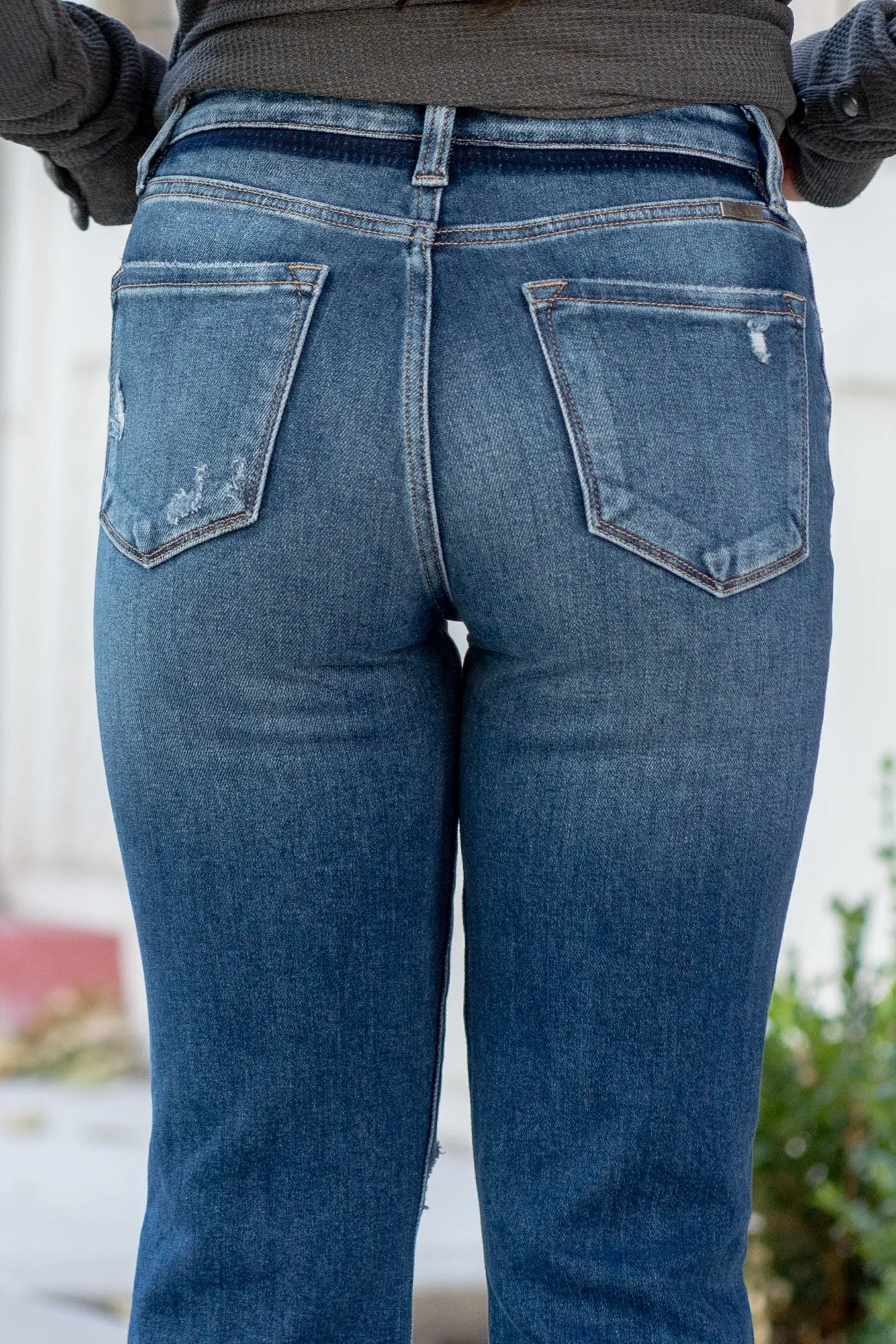 Peach High Rise Slim Straight