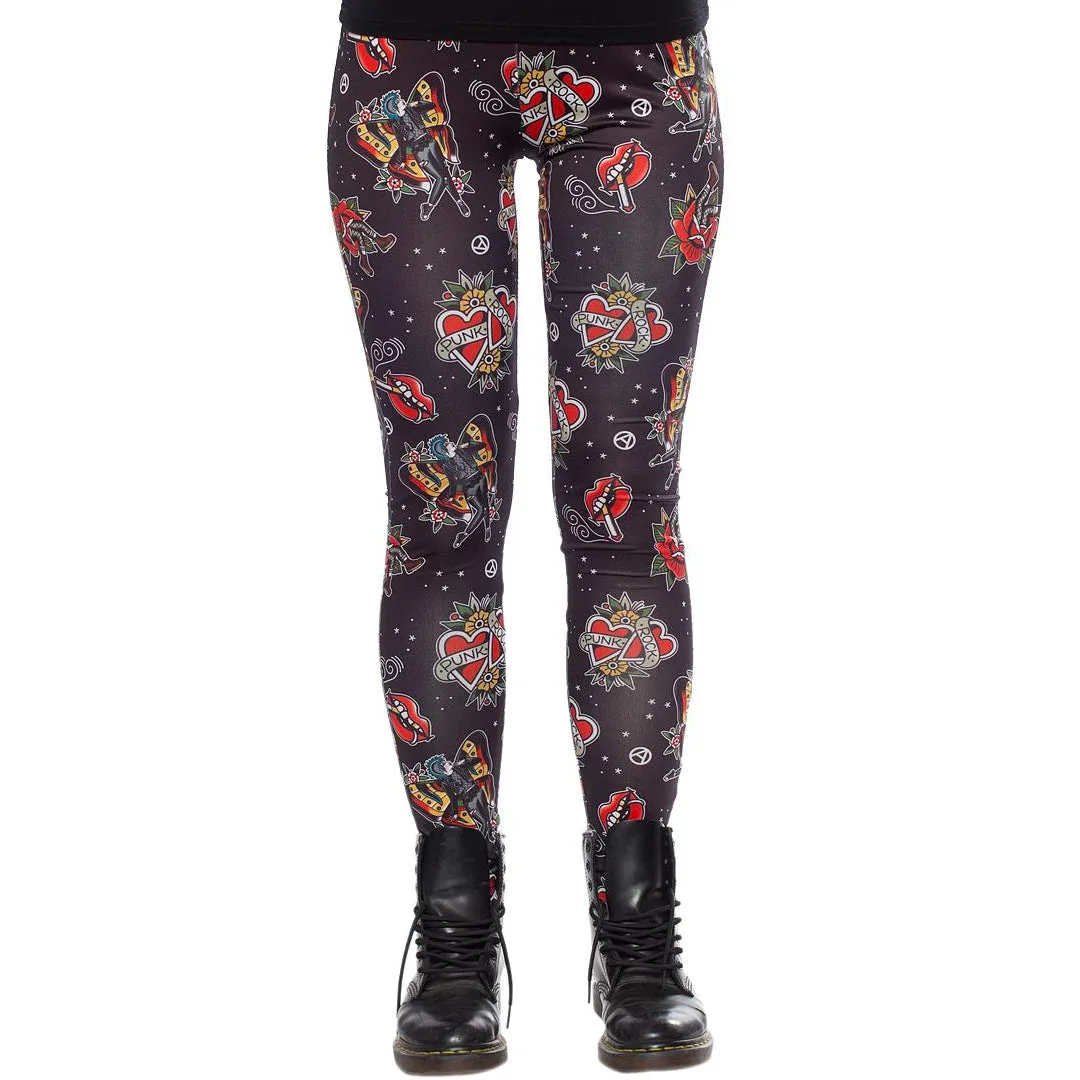 Punk Rock Girl Womens Leggings
