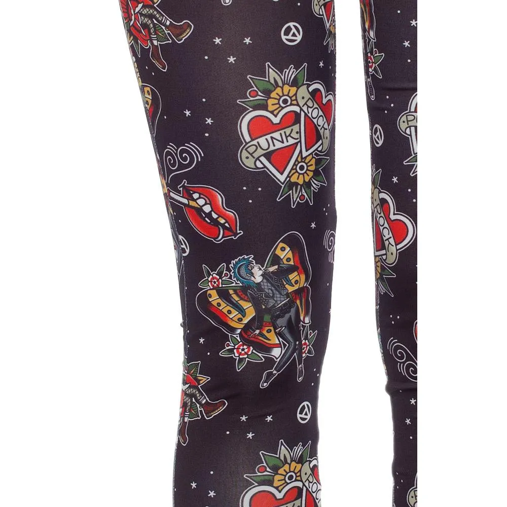 Punk Rock Girl Womens Leggings