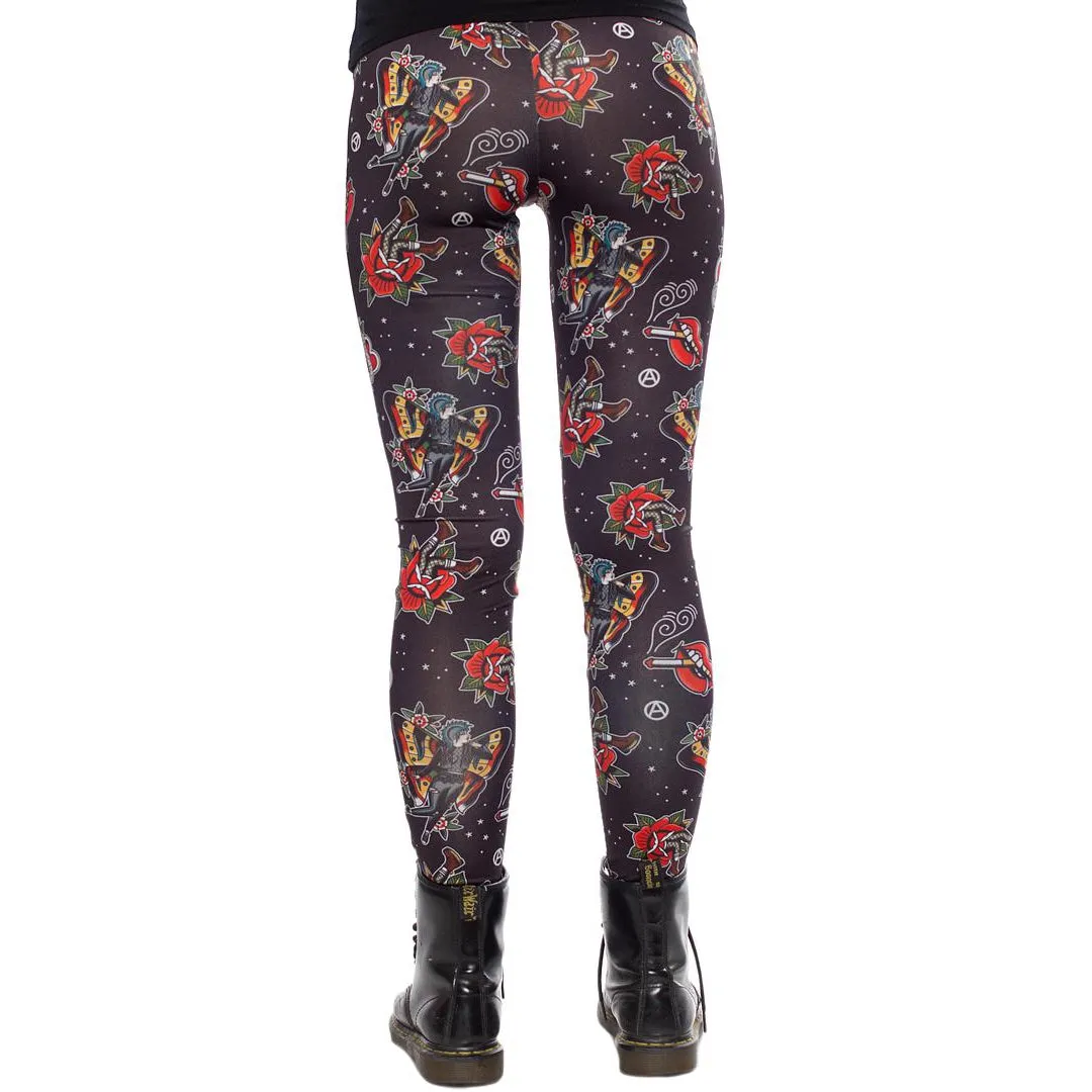 Punk Rock Girl Womens Leggings