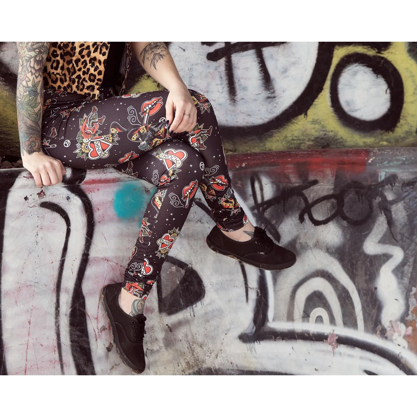 Punk Rock Girl Womens Leggings