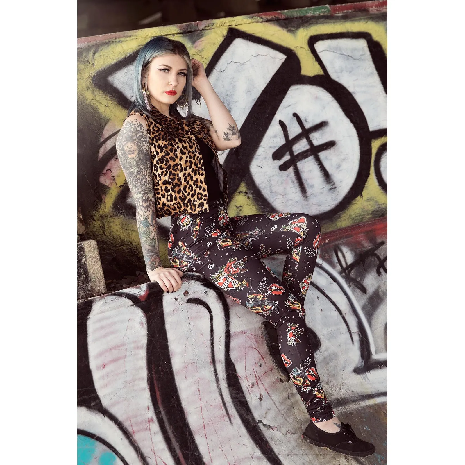 Punk Rock Girl Womens Leggings
